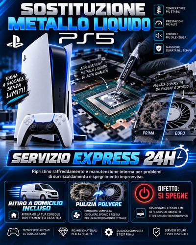 Sostituzione ps5 metallo - sostituzione,